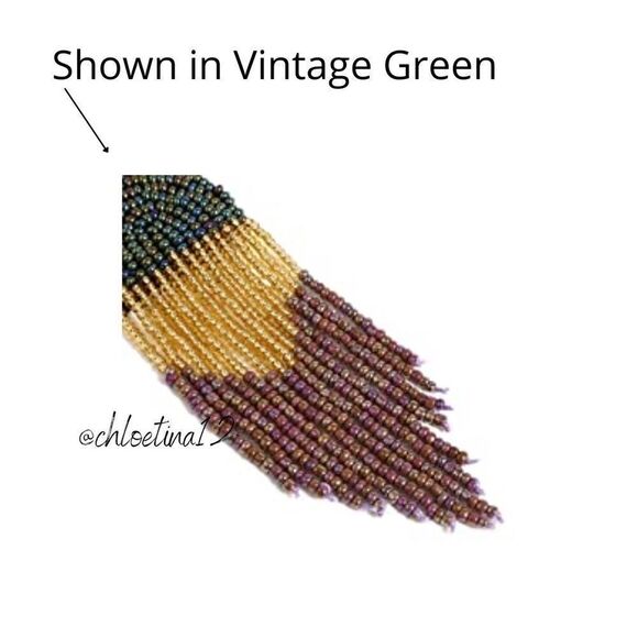 NEW Handmade Boho Vintage Beaded Dangle Earrings, Luxury Statement Earrings - Picture 4 of 6